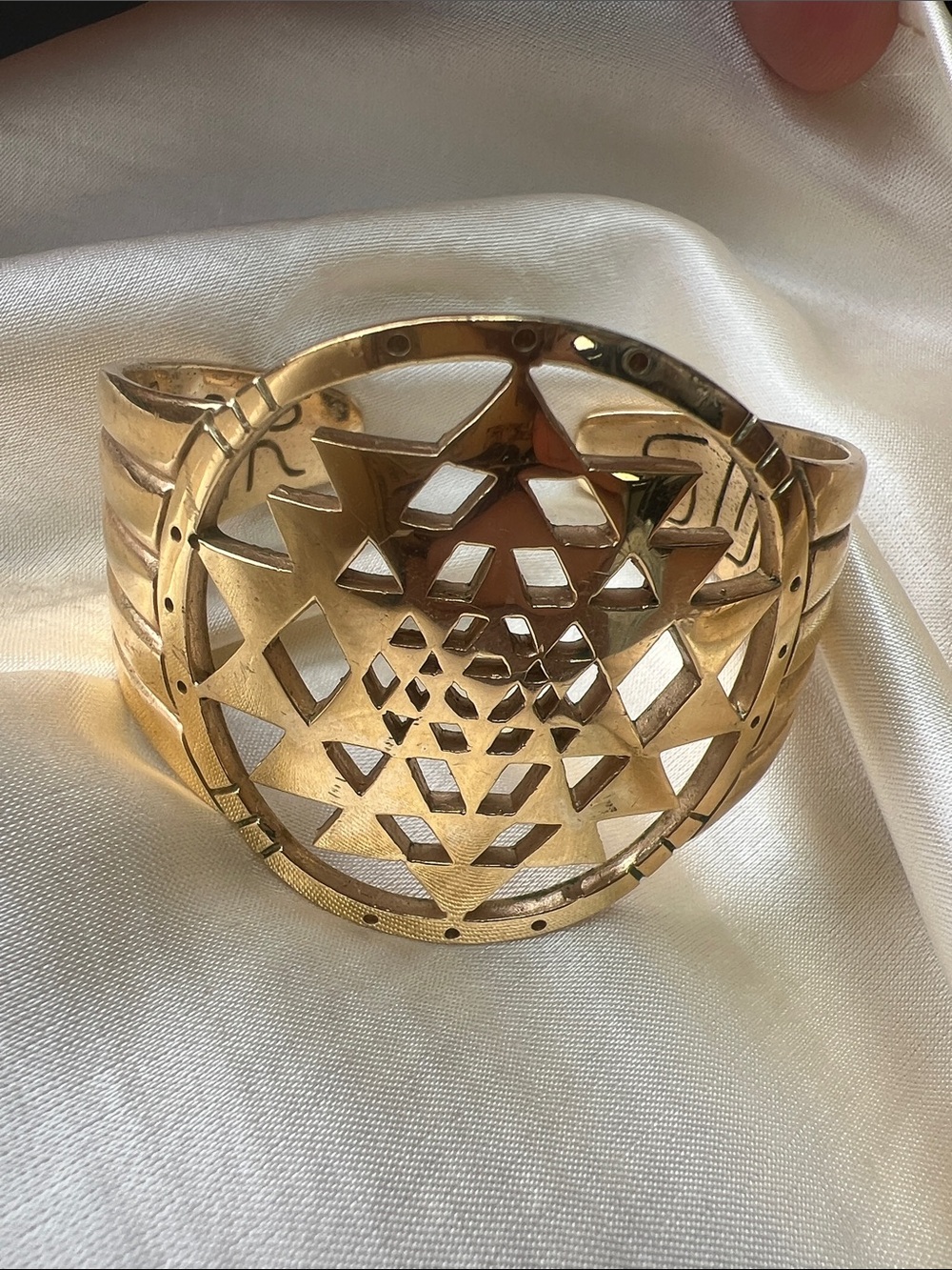 Gold Geometric Cutout Cuff Bracelet - Women Jewelry